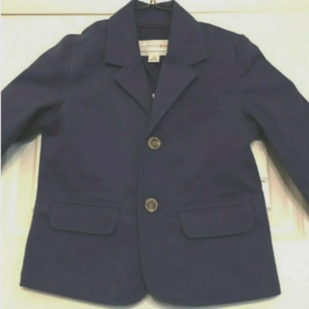 Jacket new toddler boys size 18 months cotton lining nylon navy pockets